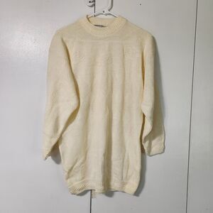 Adele Knitwear Women's Long Sleeve Pull-Over Sweater Size M Vintage 14 Cream USA